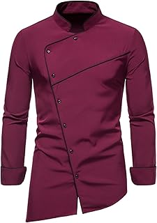 Irregular shirt with long sleeves Giledi for men, plain color, diagonal button, work clothes for the social office, men's clothing (color: wine, size: m).. Experience the ease of modern shopping with DIAYTAR NIGERIA's diverse marketplace delivered promptly.