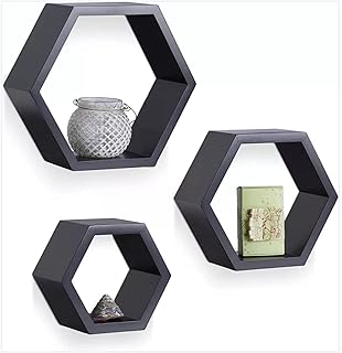 Zidbee hexagonal wall floating shelves (lot of 3) Wall display in nest.. Shop without boundaries at DIAYTAR NIGERIA, offering affordable products with convenient delivery times.