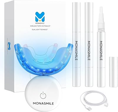 Kit of monasmile teeth whitening with 32 LED lights - Rapid whitening of the teeth in 10 minutes with 3 pens with carbamide peroxide for sensitive teeth, gums, dental care, helps eliminate stains due to tobacco, coffee, sodas and food.. DIAYTAR NIGERIA: Where shopping is affordable, selection is vast, and delivery is always reliable.