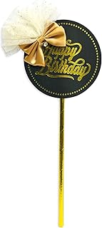 Happy birthday cake decoration (gold/black).. Why pay more? DIAYTAR Nigeria gives you the best for less.