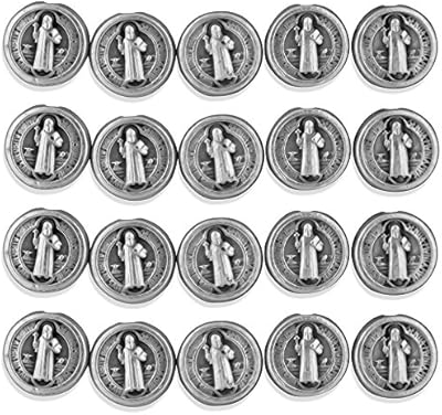 Rosary medal Saint Benedict 10 mm with large pearls - Package of 25 round gray and silver pearls VI2138-39.. Say goodbye to limited options and long shipping times. DIAYTAR Nigeria delivers variety, quality, and affordability straight to your door.