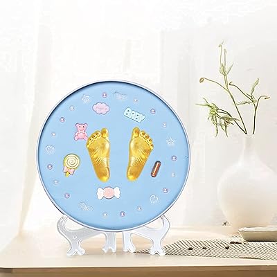 Kit of hands for baby phoebe, souvenir frames for fingerprint creators, prenatal festive gifts, souvenir kit for newborn girls girls (blue).. DIAYTAR NIGERIA: Making quality products accessible to all Nigerians at affordable prices.