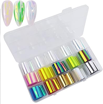 Nail sheet transfer sticker, 15 rollers of holographic nail transfer sticker metal color for women, DIY nail art decoration.. From Lagos to Kano, DIAYTAR Nigeria delivers across Nigeria in days.