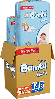 Sanita Bambi, size 5, XL, 2x74, 148 layers, white, XL.. Get more, save more — only on DIAYTAR Nigeria.
