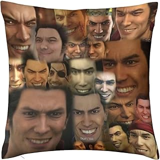 Ankercog Happy Kazuma Kiryu decorative cushion covers, 45.7 x 45.7 cm, fun pillows for interior decoration, bedroom, living room, university dormitory, sofa bed.. DIAYTAR NIGERIA delivers affordability and convenience with every purchase, shipped within the week.