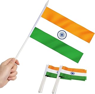 Package of 12 mini Indian flags Anli - Mini Portable Indian Flags on a stick - Resistant to discoloration and bright colors - 5 x 8 inch with solid rod and spear above.. DIAYTAR NIGERIA combines extensive product options with budget-friendly prices, delivered in 5-8 days.