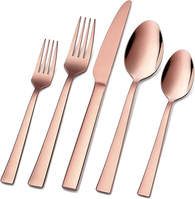 Copper covert service of 40 rooms, E-FAR stainless steel cutlery service for 8 people, set of kitchen utensils including forks/spoons/knives, square and polished mirror edge, dishwasher pass.. Wide range, low cost, fast delivery — that’s DIAYTAR Nigeria.