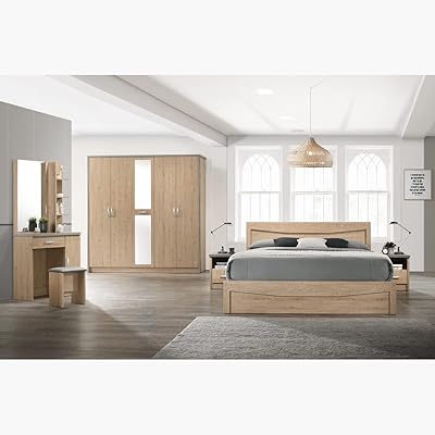 King 6 -room bedroom set Home box Crescent, size 90 x 207.5 x 192 cm, brown.. DIAYTAR NIGERIA: Bringing quality products to every Nigerian with affordable nationwide delivery.