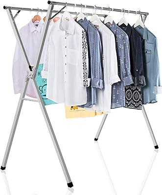 Foldable laundry breastplate Autme 120 cm in stainless steel with 20 hooks with retractable and adjustable wind windshield, intensive and outdoor use.. DIAYTAR NIGERIA delivers on convenience and affordability with our reliable nationwide shipping.