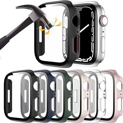 Rigid pc case with tempered glass screen protector for Apple Watch 44 mm SE (2022) 6/SE/SE/5/4 series, complete ultra -fine shock and stripes full protection for 44 mm of 6 pieces.. Your digital shopping destination, DIAYTAR NIGERIA combines variety with affordability and quick delivery.