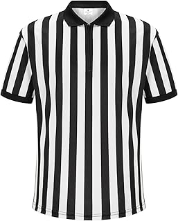 Black and white striped referee al-Alintan for men, Official referee jersey at zipped collar, basketball and football referee jersey.. DIAYTAR NIGERIA: Where quality products become affordable with our nationwide shipping service.
