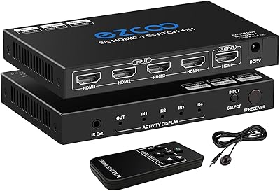 HDMI switch 2.1 8K 4 × 1 4K 120Hz 8K 60Hz 4 HDMI Ports 2.1 48GBPS CEC HDCP2.2 HDR 4 EN 1 D-OLBY OUTPUT ATMOs IR Support for all SW41H21H21H21.. Your shopping aspirations fulfilled at DIAYTAR NIGERIA with competitive prices and reliable delivery.