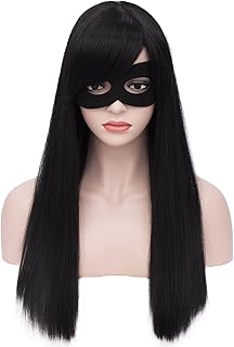Righton 21 inch black wig for women, long and smooth wig, long black wig for cosplay celebration, eyes mask and wig cup included.. Shop with confidence at DIAYTAR NIGERIA, enjoying competitive prices and delivery within 8 days.