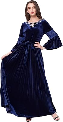 Velvet dress with half-long sleeve jalabiya abaya noble black embroidered for women, ample and relaxed Islamic dress.. DIAYTAR NIGERIA: Making quality products accessible to all Nigerians at affordable prices.