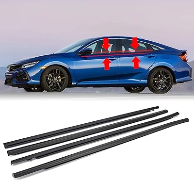 4 pieces of window sealing strip compatible with Honda Civic 2016-2021 4 doors.. Shop smart with DIAYTAR NIGERIA, offering a vast product range delivered to your doorstep within a week.