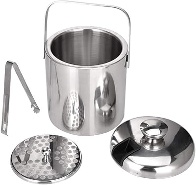 Double -walled ice cream bucket in 1.3 l stainless steel with cover and bar clamps.. Your ideal shopping companion, DIAYTAR NIGERIA offers unmatched variety with delivery within a week.