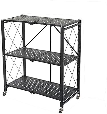 Kitchen storage unit with 3 metal wire shelves, black, leostar, Str 4325.. Fast, easy, and affordable — that’s shopping the DIAYTAR Nigeria way.