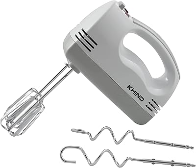 Khind hand mixer with pair of drummers and books, stainless steel of food quality, white - HM200.. Nigeria shops with DIAYTAR — wide selection, fast shipping, and great value.