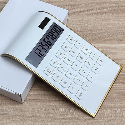 Office set with Sweet Seven Gold White calculator - Elegant Women's Desktop Accessories - Standard LCD screen 10 -digit - Perfect desktop supplies.. From essentials to electronics, DIAYTAR Nigeria ships your order in no time.