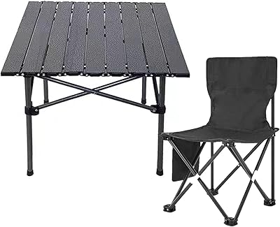 1 Folding Table of outdoor camping Sky-Touch + 1 chair, light folding table and chair with aluminum tray, easy to transport, perfect for the outside, picnic, kitchen, beach, hiking, fishing.. DIAYTAR NIGERIA promises affordability and variety with every purchase, delivered in 5-8 days.