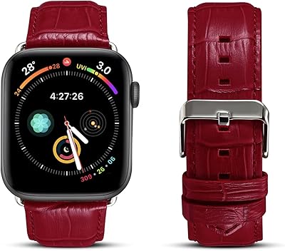 Handmade real leather watch strap for Apple Iwatch 6/5/4/3/2/1 (38/40 mm, pink).. DIAYTAR NIGERIA brings the market to your fingertips with affordable prices and swift delivery services.