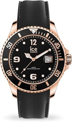 Ice watch - Black and pink gold silicone bracelet watch.. DIAYTAR NIGERIA delivers happiness in 5-8 days with our affordable and diverse product range.