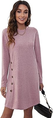 Zokiva long formal dress spring women relaxed dresses with long sleeves right button just dame ladies dress (color: a1202 pink, size: xxl).. DIAYTAR NIGERIA: Where shopping dreams come true with budget-friendly prices and nationwide shipping.