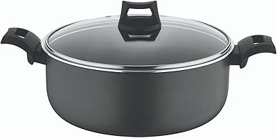 Black non -stick saucepan + Decker with glass cover, non -stick covering by spraying and 5 layers of PTFE, size 26 cm, black.. Say hello to Nigeria’s fastest-growing e-commerce site — DIAYTAR Nigeria.