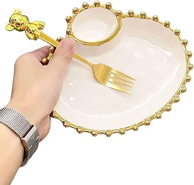 Sauce tray with fork for fries and chips, ceramic dip service, compartment dish for guacamole and chips - gold - Lot of 10.. Experience the power of choice with DIAYTAR NIGERIA's extensive catalog and reliable delivery service.