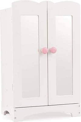 Kidkraft Lil 'Doll Cabinet 60132 - White wooden cabinet with hanger, bedroom accessory for 45 cm/18 "dolls.. DIAYTAR NIGERIA puts thousands of products at your fingertips with affordable prices and delivery within a week.