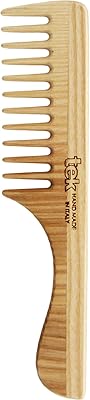 Hair comb in teak ash with wide tooth and handle - hand made in Italy.. More than a store — DIAYTAR Nigeria is your shopping partner.