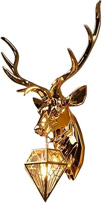 Retro modern LED wall light, deer horn decoration lamp, bedside lamp, bedroom wall lamp, bedside wall lamp (size: m).. Experience retail therapy without the financial stress at DIAYTAR NIGERIA's affordable e-commerce platform.