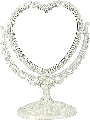 Muggly dual -side Arabic make -up moccutoring, nice heart -shaped makeup mirror with 360 degree rotation, bathroom and bedroom mirror (beige).. Get top brands at bottom prices, only on DIAYTAR Nigeria.