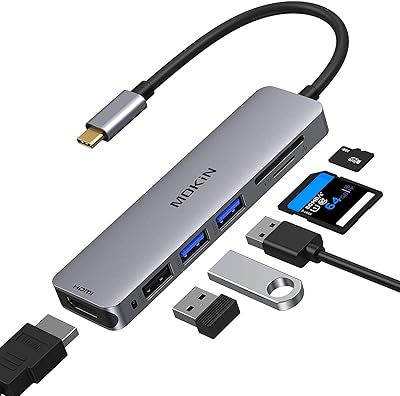 MOKEN HUB USB-TYPE C to HDMI 5-in-1 with 2 USB 3.0 Ports Card reader.. DIAYTAR NIGERIA: Redefining e-commerce with affordable prices and reliable nationwide shipping.