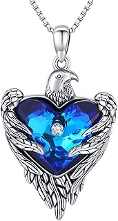 Sterling 925 Sterling Silver Eagle Collar, Pendant Faucon Pygargue with white head with blue crystal jewelry, Diploma Discount Gifts for Women and Girls.. DIAYTAR NIGERIA stands as your affordable shopping ally with nationwide delivery in just 5-8 days.
