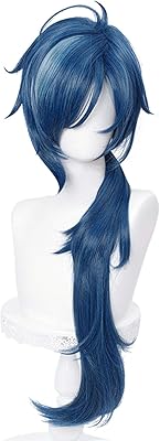 Blue ponytail wig Kaya Genuhin, curly and soft anime game effect with braided wig + hat.. DIAYTAR NIGERIA: Revolutionizing accessibility to quality products at budget-friendly prices across Nigeria.