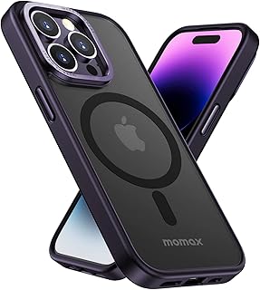 Momax magnetic shell for iPhone 14 pro, compatible with a semi-transparent Magsafe back with aluminum alloy keys, finger anti-anti-scratch, designed for iPhone 14 pro (iPhone 14 Pro shell, purple).. Experience DIAYTAR NIGERIA, where extensive product variety meets pocket-friendly prices and reliable delivery.