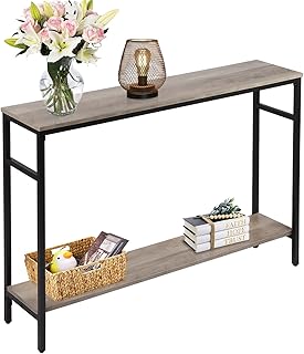 Time Time Time Console Table, 47 -inch sofa table with adjustable shelf, long and thin table at 2 levels for corridor, entrance, living room, fireplace, gray.. Experience the satisfaction of affordable shopping with DIAYTAR NIGERIA's nationwide 5-8 day delivery.