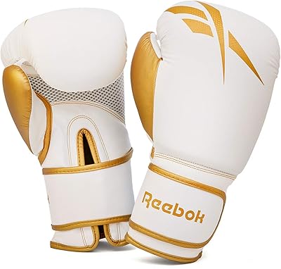Reebok unisex adult box gloves 10 oz RSCB-1117GD-10 white gold.. DIAYTAR NIGERIA puts thousands of products at your fingertips with affordable prices and delivery within a week.