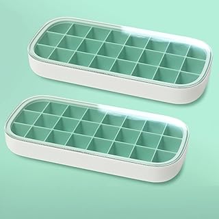 Frozen frills frozen ice cube box, pack of 2 flexible silicone ice cream trays with lid, stackable flexible ice cream trays, easy clearance molds (color: green).. DIAYTAR NIGERIA transforms desires into deliveries with our affordable prices and dependable shipping.