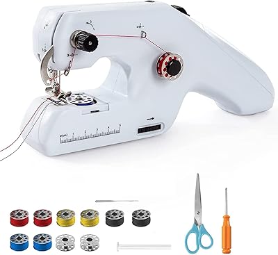 Double -wire manual sewing machine, portable manual sewing machine for beginners, fast electric sewing machine suitable for clothing, fabric curtains, home work and travel (white).. Nigeria's e-commerce leader delivers unmatched variety and value to your doorstep in just 5-8 days.