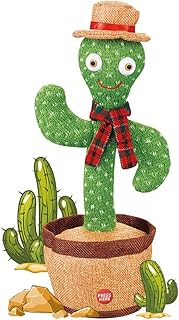 Dancing and singing cactus toy with scarf and hat: Toy speaking for children.. DIAYTAR NIGERIA: Your affordable gateway to thousands of products delivered within a week.
