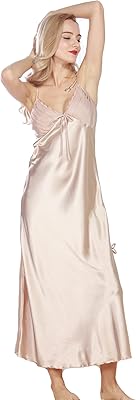 Finmas Longerie Long in satin for women - Sexy Lace Lingerie in lace - V -neck - Profile strap under the bust - Lingerie M -3XL - XX -Large Champagne.. DIAYTAR NIGERIA: Empowering Nigerians with access to affordable products delivered within 8 days.