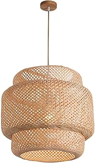 Lantern lamp lamp lantern in bamboo yarno, modern suspension in unique fabric, ceiling suspension with adjustable cord for restaurant, dining room, bedroom, 30 cm.. Skip the traffic, shop online — DIAYTAR Nigeria brings it to you.