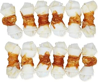 Mamo Bear tied chicken bone, healthy dog ​​chewing bones with chicken meat, wrapped in cow's skin, selected natural raw materials, 400g dog treats.. Shop easy, pay less, get it fast — with DIAYTAR Nigeria.