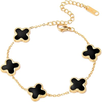 Elegant gold bracelets for women, 18 -carat gold plated clover bracelet, adjustable chain bracelet, jewelry gift for women.. Discover more ways to save — every day on DIAYTAR Nigeria.