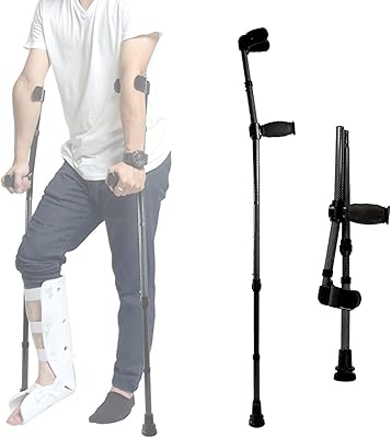 Forearm crutches for adults, foldable medical crutches, height-adjustable walking rods with comfortable socket, integrated spring, applicable height: 4 '5' '~ 6' 2 '' (Size: 1 package).. DIAYTAR NIGERIA: Your trusted e-commerce partner with extensive product choices and affordable delivery.