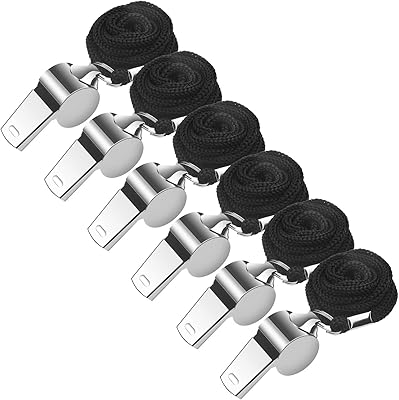 Whistles, package of 6 metal coach whistles with strap, powerful sports whistles for referees, coaches, teachers, police, training, outdoor sports, survival and emergency.. DIAYTAR NIGERIA: Transforming how Nigerians shop with our vast selection and nationwide delivery.