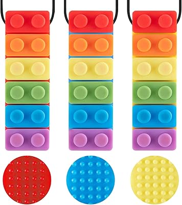3 sensory chewing necklaces for toddlers with autism, hyperactivity disorders, bite needs, oral-engine mirror stick, dentition toys for chewing, respectful of the gums.. DIAYTAR NIGERIA: Bringing affordable shopping solutions with a diverse product catalog delivered nationwide.