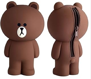 Line Friends make -up pencil bag, Silice gel pencil bag, charming brown color, nice gift for girls.. Shop the future with DIAYTAR NIGERIA - thousands of products, unbeatable prices, delivery within a week.